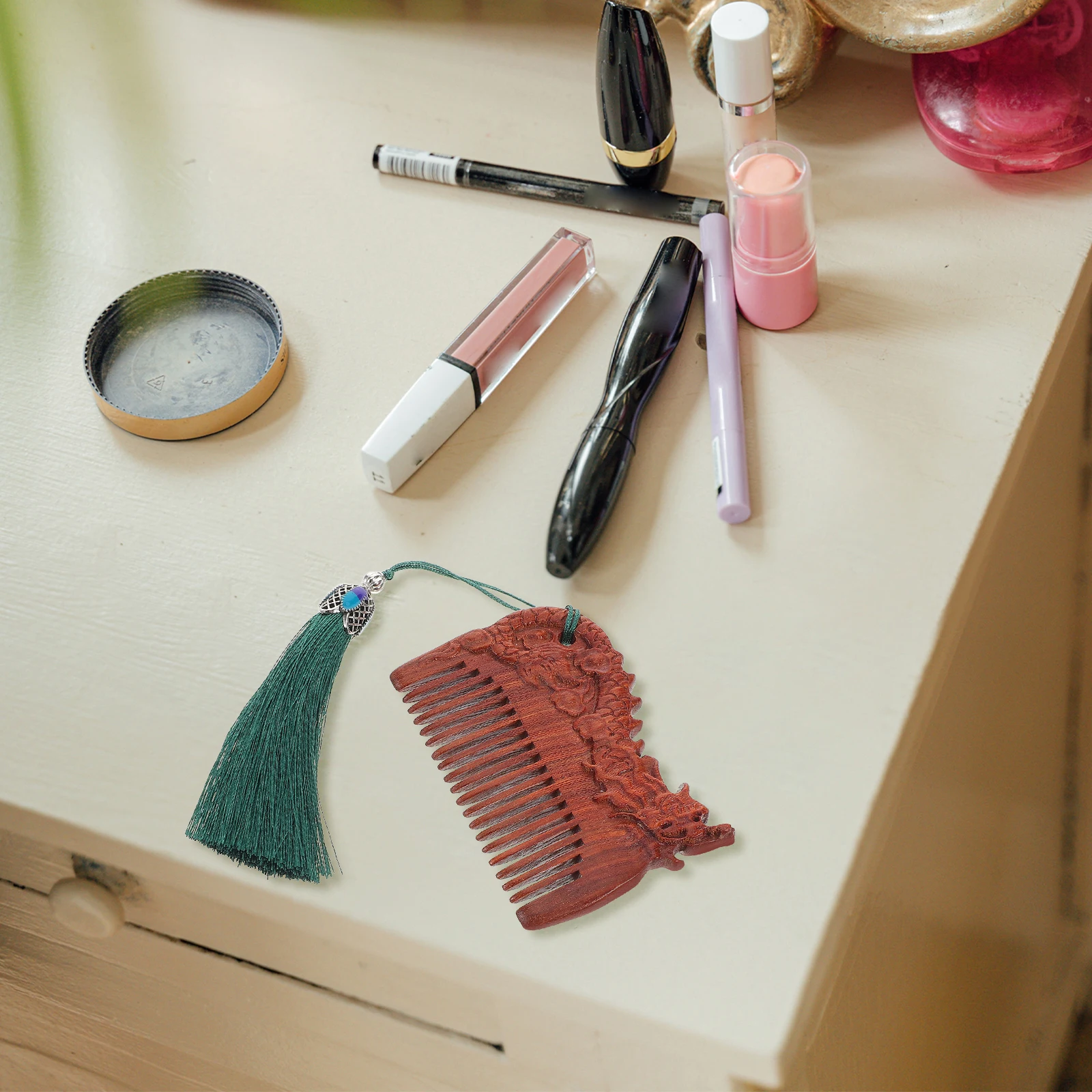 

Zodiac Green Sandalwood Comb Baby Toddler Hair Care Anti-Static Dandruff Removal Portable Travel Gift for Girls Women