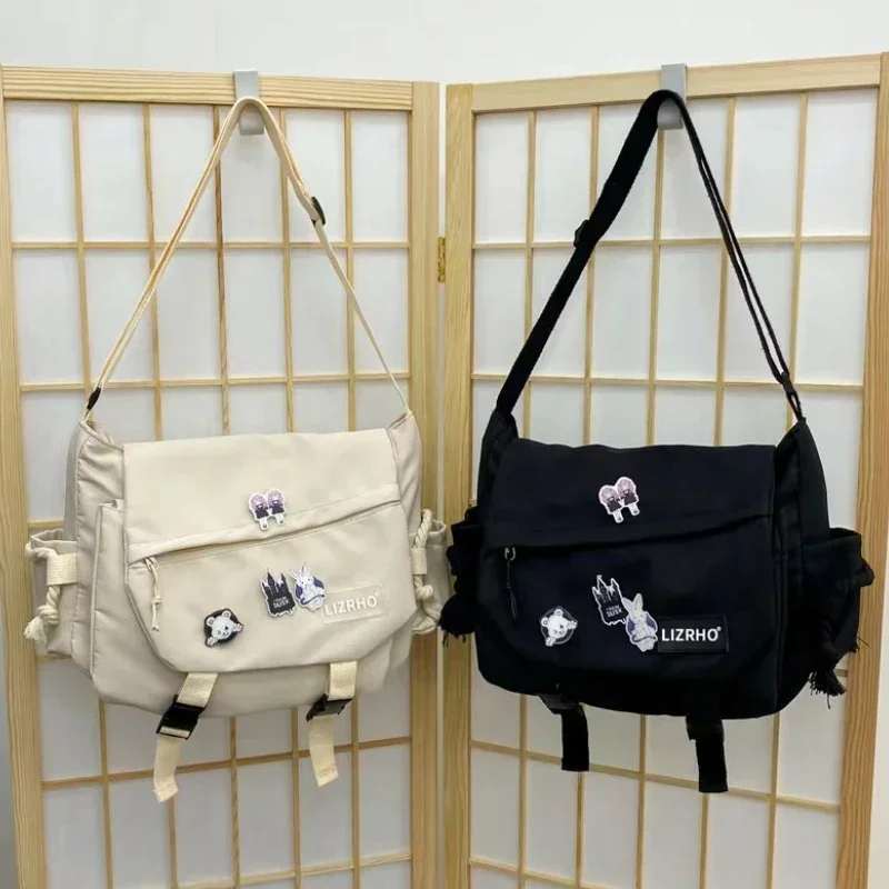 

Women's Messenger Bag Japanese Handbags School Korean Single Shoulder Girl Student Hong Kong Style Retro Large Capacity Postman