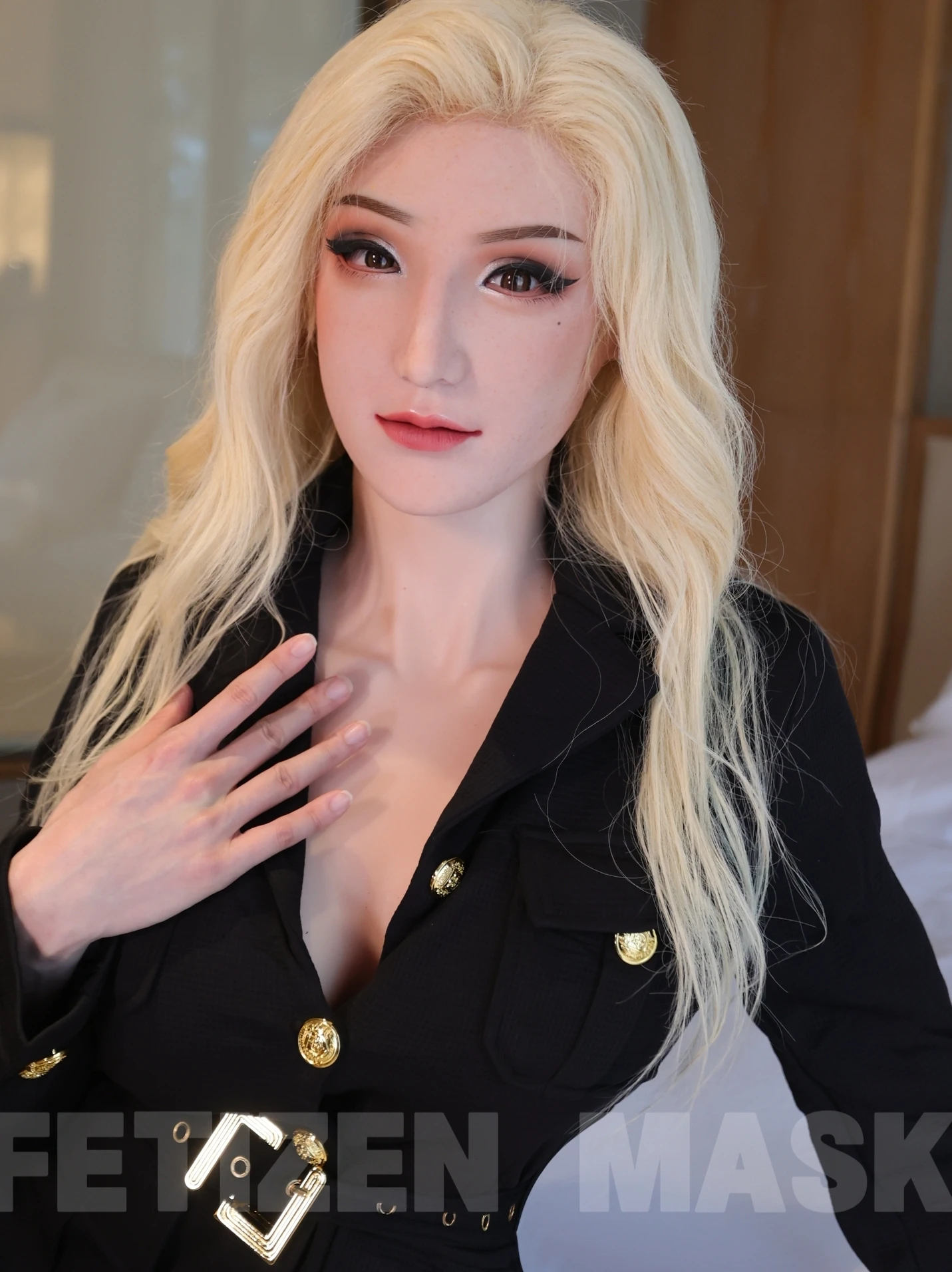 

(Hui Amierica Makeup) Crossdressing Full Head Silicone Cosplay Kigurumi Male To Female Mask Transgender Drag Queen