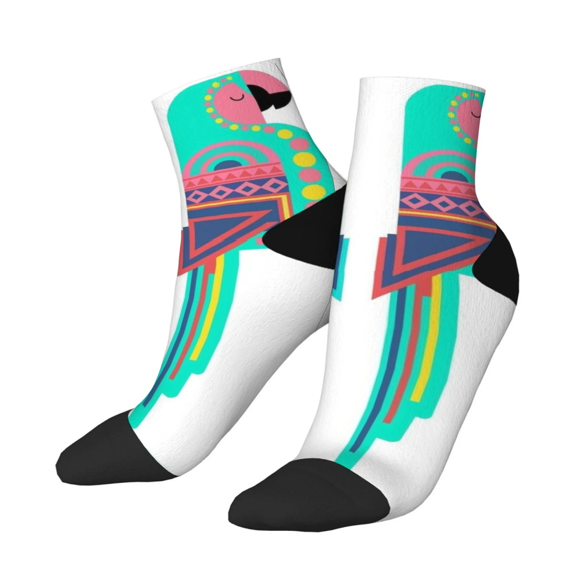 شخصية الطيور الحمراء والخضراء الرجال الجوارب القصيرة الجدة مضحك مجنون ضغط الجوارب لينة مريحة عارضة الهيب هوب