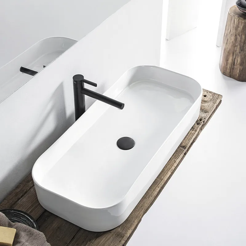 

Bathroom counter basin large size large household ceramic wash basin wash wash basin lengthened and deepened 95cm
