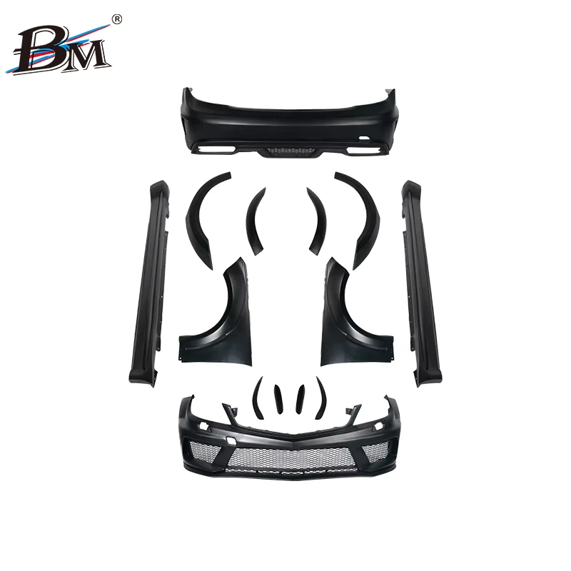 

BM Auto Parts Fiberglass Front Rear Bumper Assembly Bodykit For Mercedes-Benz C-Class W204 Upgrade AMG Style Body Kit