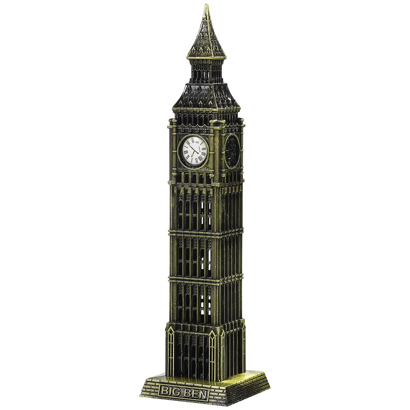 

Big Ben Model Housewarming Gift Metal Building Decorative Architectural Miniature Sculpture Golden Prop Alloy Travel