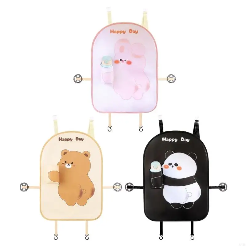 

Car Back Cover Cartoon Car Protectors Kick Mat with Water Bottle Holder Kick Protectors Protect from Dirt Mud