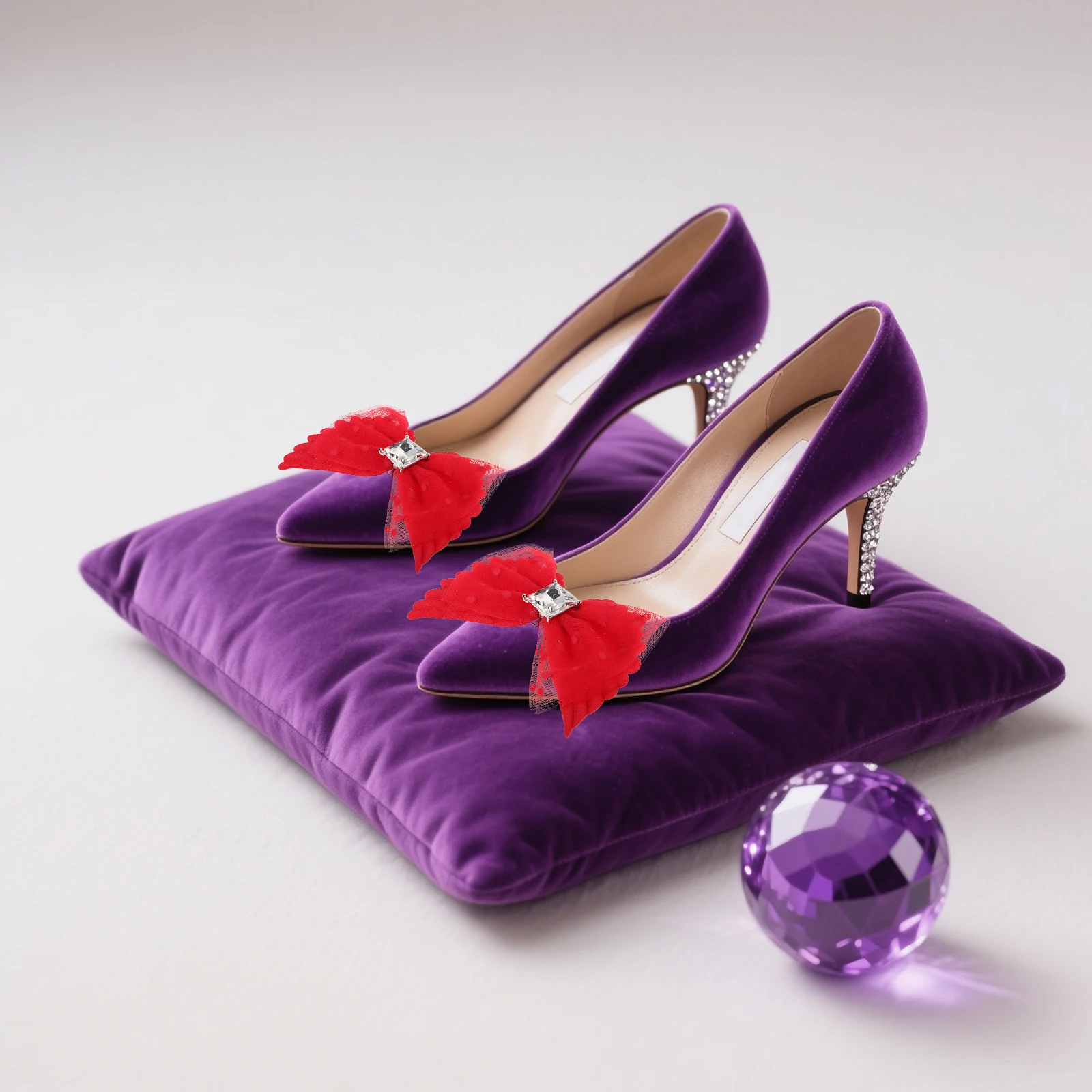

1Pair Mesh Dot Bowknot Shoe Clip Detachable Heels Accessories Elegant Bridal Wedding Decoration Shoe Charms for Heels