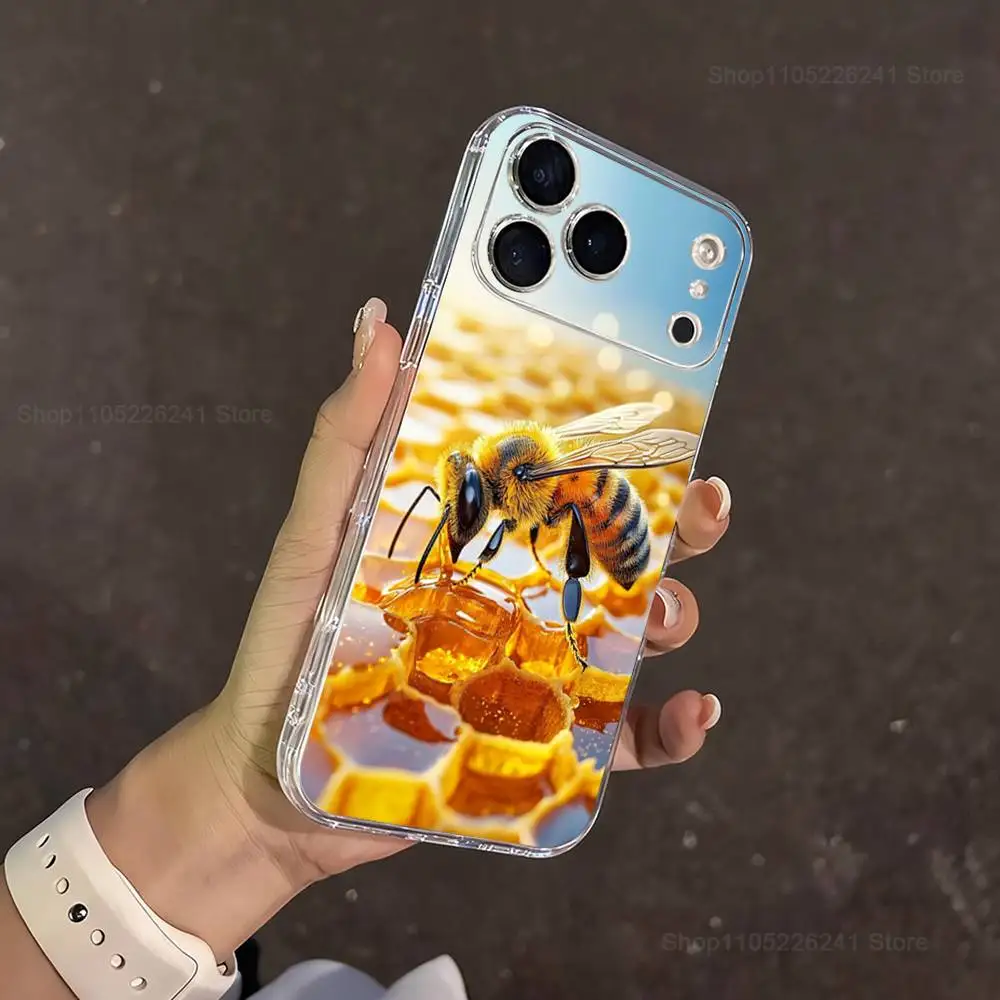 حافظة شبكية عسلية فنية صفراء لهاتف آيفون 15,11,12,13,16,14,17,Pro,Max,Plus,SE,Mini,X,XS,XR, سيليكون ناعم شفاف