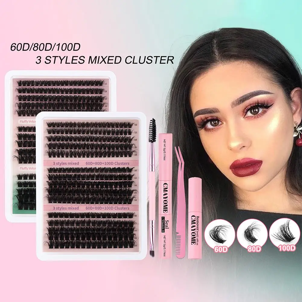 まつげクラスターキット ふわふわミンクまつげ セグメント化されたナチュラルルックまつげエクステ 10-20mmミックス 個別まつげクラスター ピンセット付き