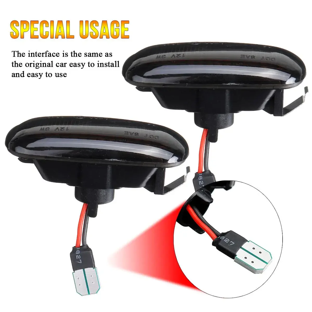 2pcs Led Dynamic Side Marker Turn Signal Light Indicator Blinker Light For Audi A3 S3 8P A4 S4 RS4 B6 B7 B8 A6 S6 RS6 C5 C7