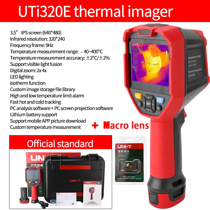 Cámara térmica infrarroja de mano, dispositivo de detección de calefacción de suelo, circuito PCB, UNI-T UTi320E UTi260E, alta resolución
