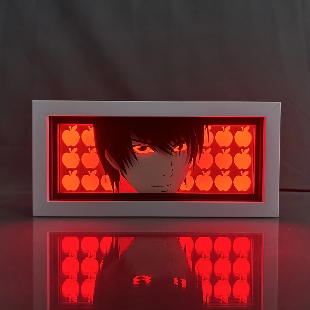 Paper Cut Anime Light Box Anime Death Note Light Yagami for Bedroom Decoration Manga Desk Table Lamp Lightbox Eyes Death Note L