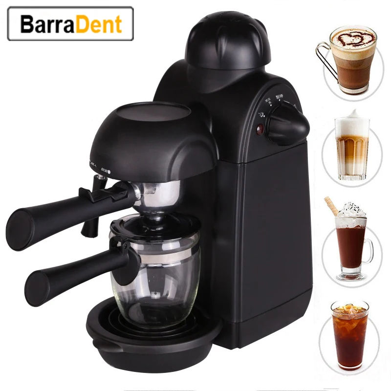 New In Espresso Coffee Machine 1-4 Cups Semi-Automatic Cappuccino Latte Coffee Maker With Steam Wand Foaming Milk Frother