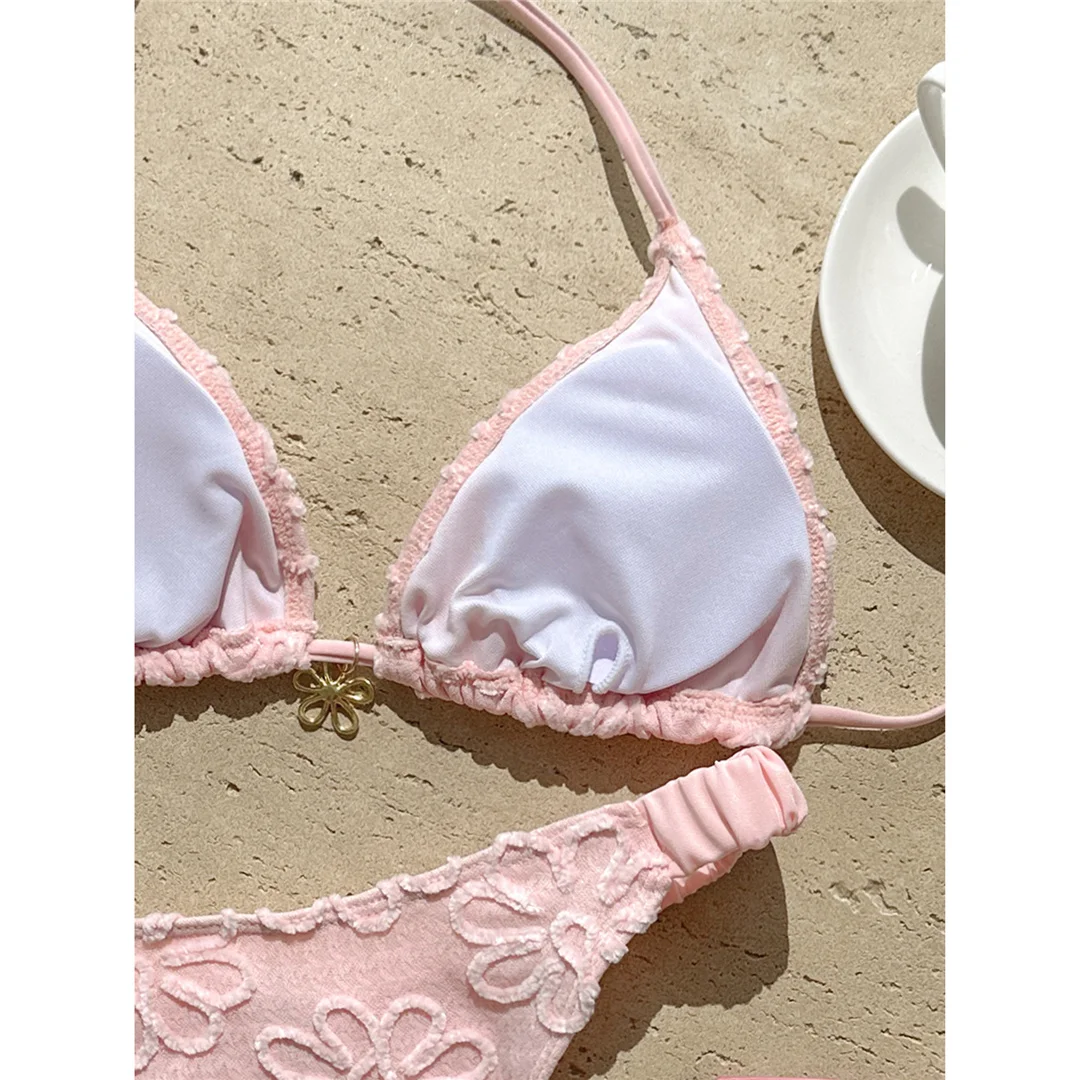 2026 Blumenmuster Neckholder-Bikini Damen-Badeanzug Zweiteiliger Bikini-Set Brasilianischer Badeanzug Badebekleidung V8270 – Detail 14