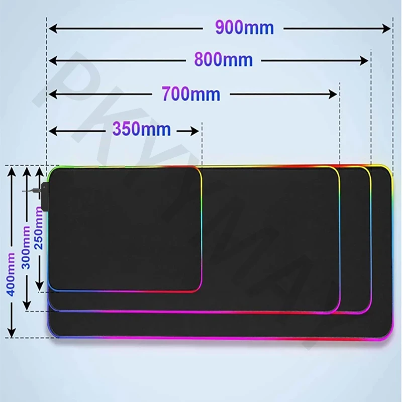 Personalizado RGB LED Mouse Pad, Desk Mat, DIY, Gamer Mousepad, Teclado, Mat Tabela, 550x100, 500x100, 90x40, 80x30