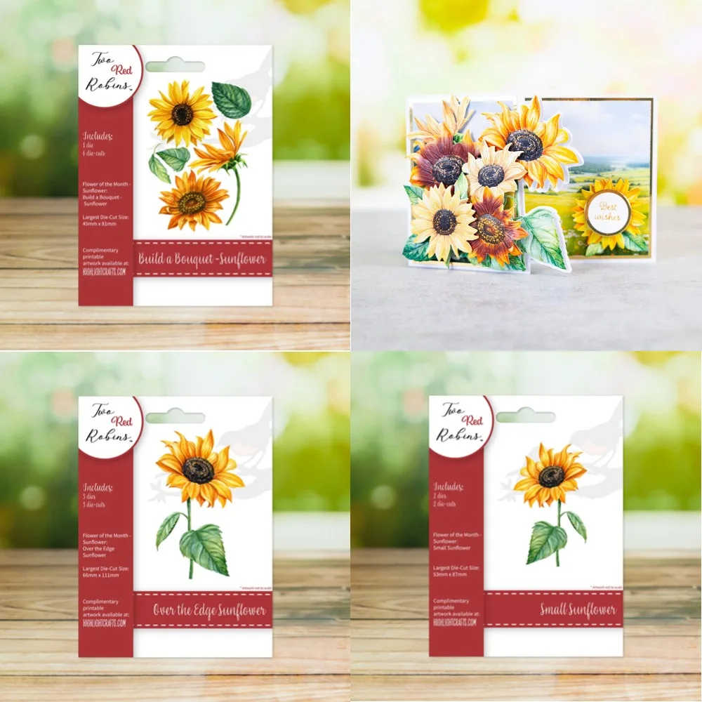 Pretty Sunflowers Growing Metal Cutting Dies Scrapbook Diary Decoration Stencil Embossing Template DIY Greeting Card Handmade