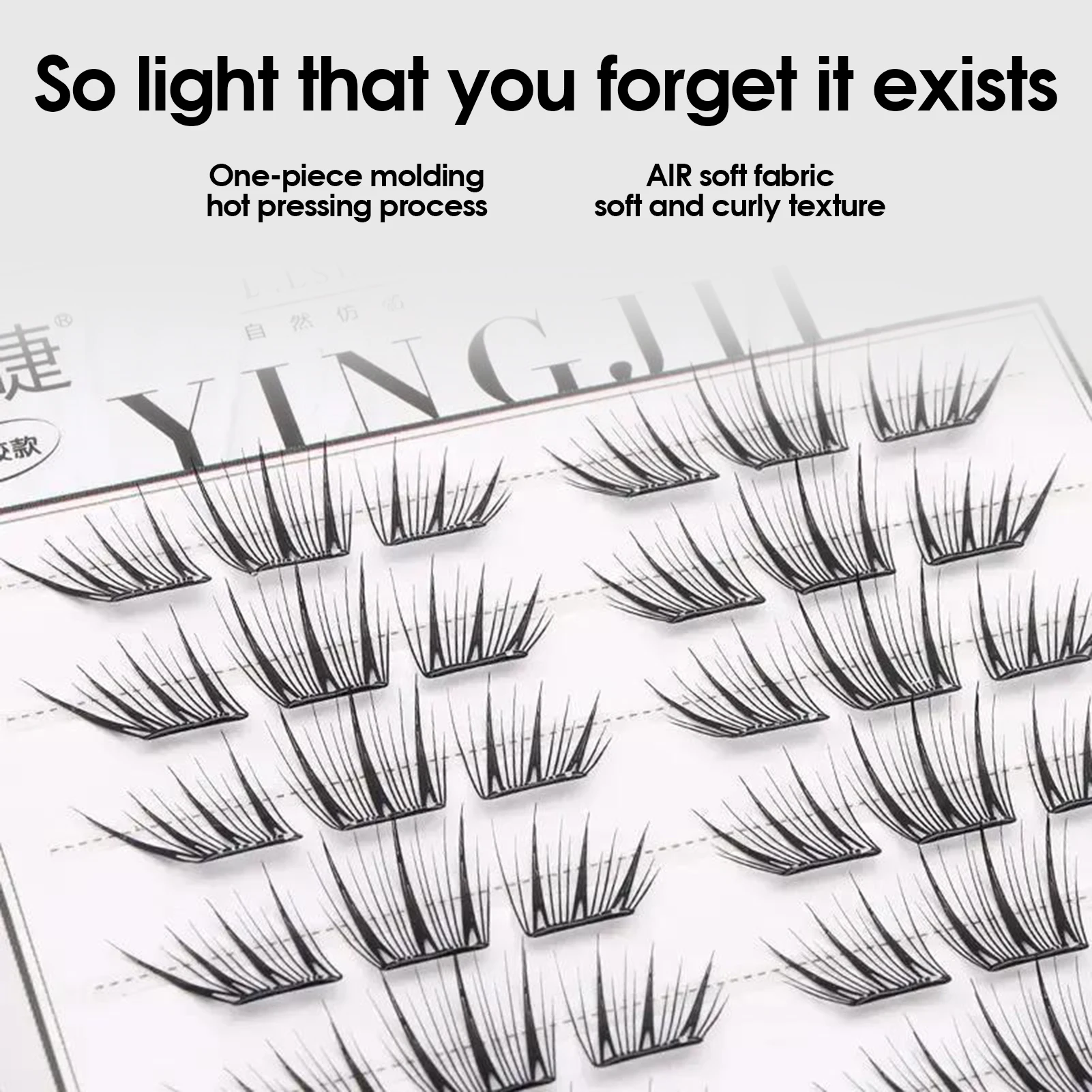 ขนตาปลอมแบบกลุ่ม DIY ไม่ต้องใช้กาว นุ่มเป็นธรรมชาติ งอนแบบ C ขนาด 7-13 มม. คละขนาด สำหรับผู้เริ่มต้น พร้อมอุปกรณ์แต่งหน้า