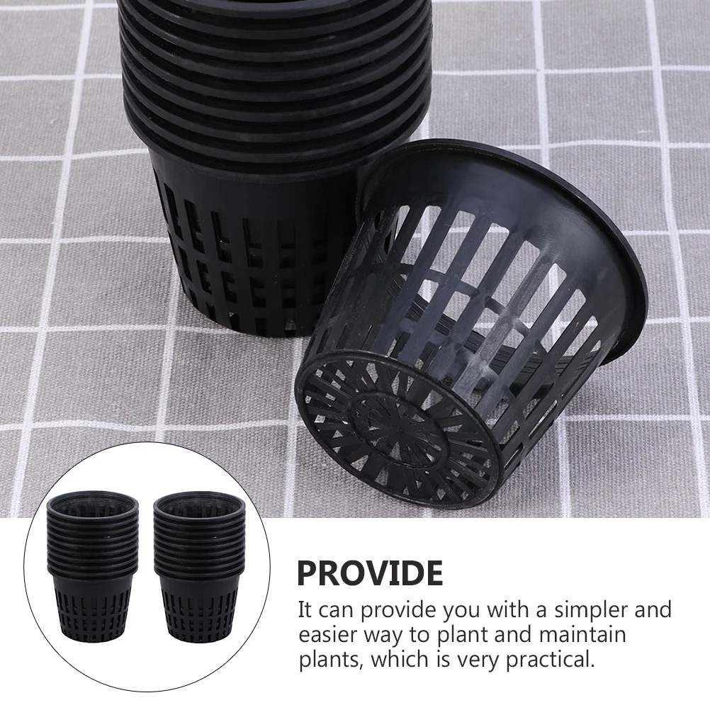 

20Pcs Durable Plastic Planting Net Pots Breathable Soilless Culture Cups for Home Gardening Nursery Balcony Gardens