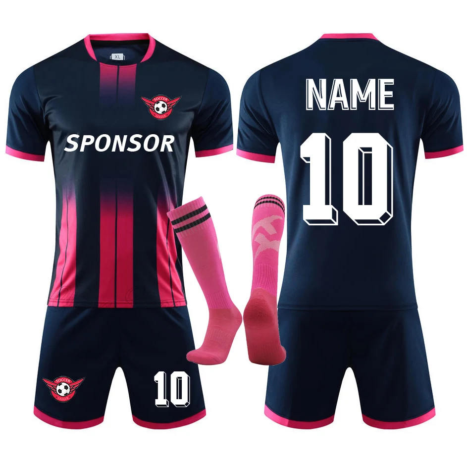 Custom Men Kids Soccer Jerseys Suit Boys Football Uniforms Futebol Shirt Sets Soccer Kit Children Girls Sportswear Clothing