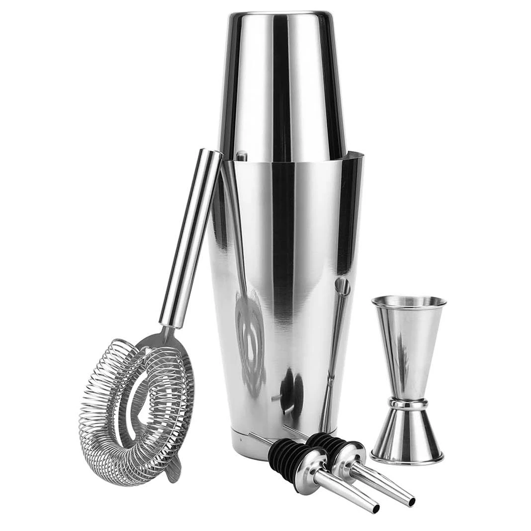 stllCamol Factory Stainless Steel Cocktail Shaker Set Boston Shaker Tins 20oz 25oz 6 Piece Bartender Kit