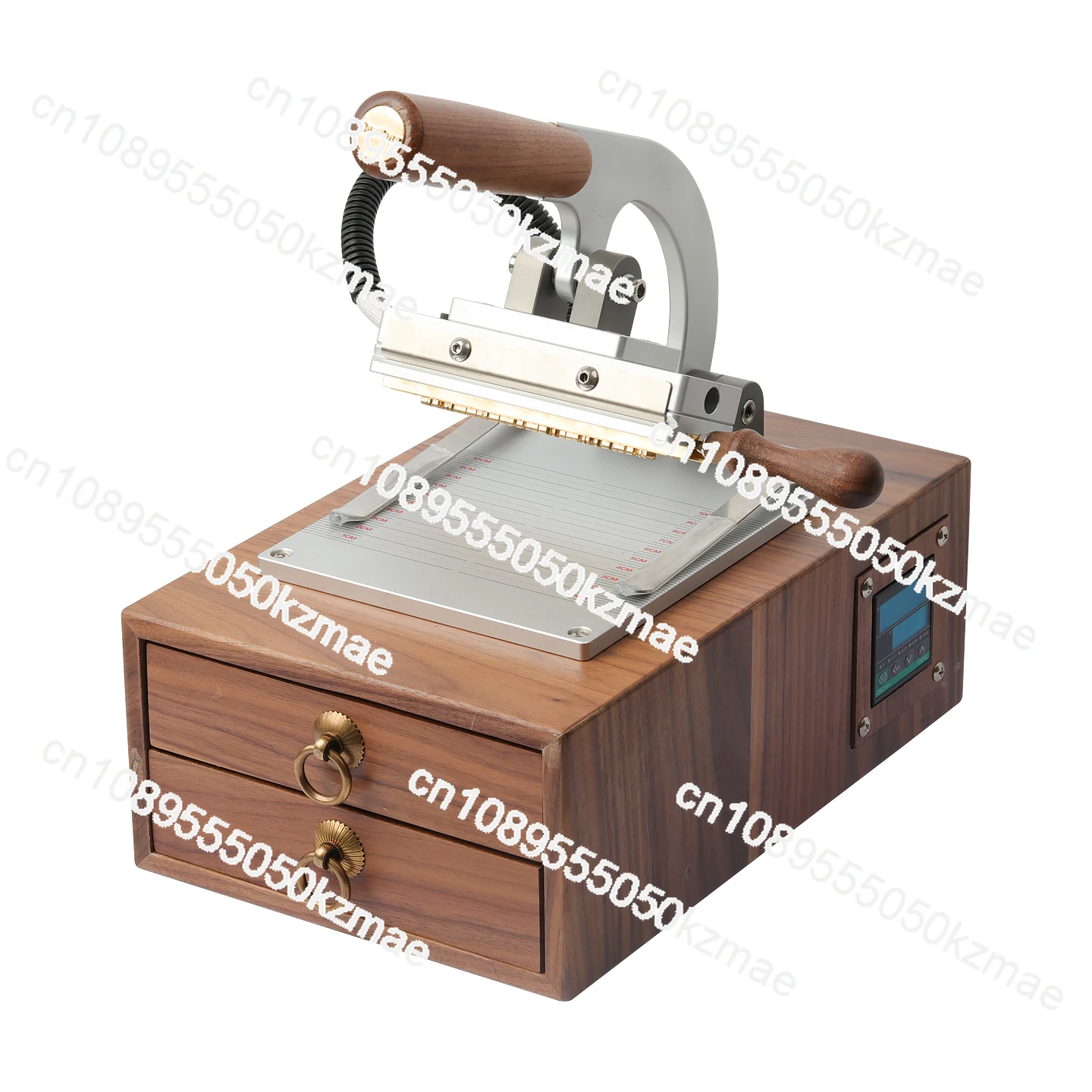 

Leather goods bronzing machine Multifunctional branding and stamping machine Retro walnut manual box type