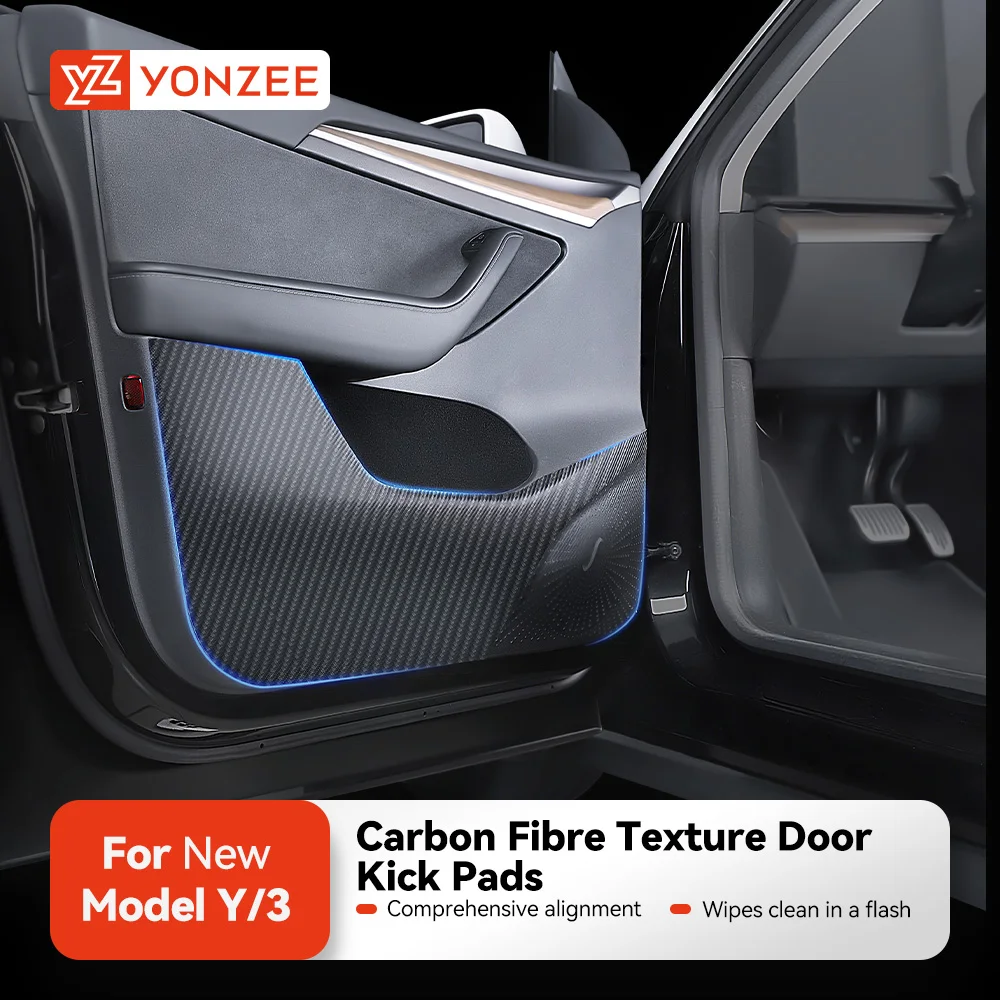 YZ Autotür-Anti-Kick-Pad für Tesla Model 3Y Highland Juniper Aufkleber-Zier-Set, Seitentür-Schutzabdeckung, Innendekoration