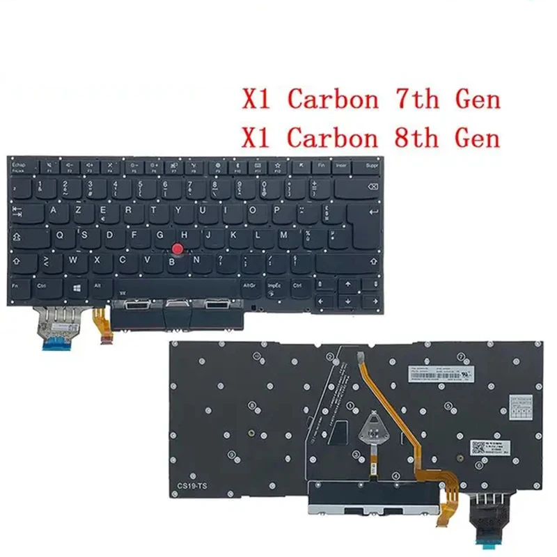 

AZERTY FR French Keyboard For Lenovo Thinkpad X1 Carbon 7th 8th Gen 7 8 Laptop with Backlit POINT NOTEBOOK