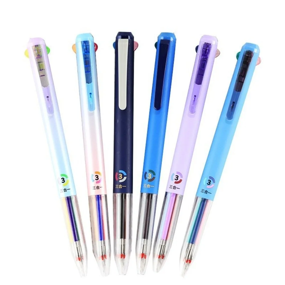 

6 PCS Portable 3-in-1 Nurse Pens 0.5mm Wear Resistant Gel Ink Pen Quick Drying Smooth Writing Ballpoint Pen for Office Use