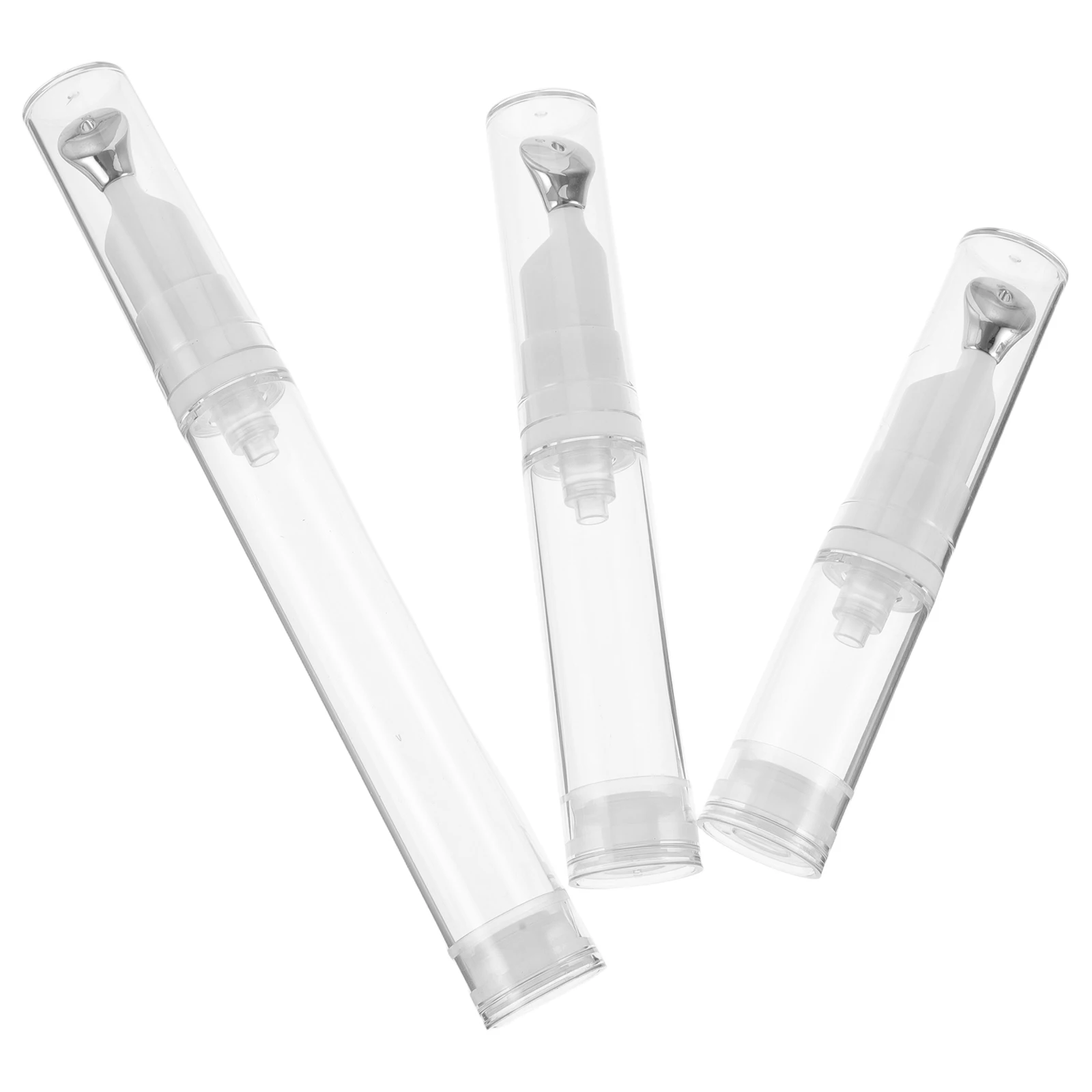 

3pcs Eye Cream Bottle Zinc Alloy Massage Head Airless Pump Jars Foundation Travel Containers Skincare Tools Small Sample Bottles