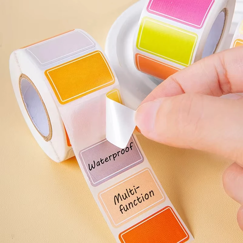500PCS Colorful Label Stickers Handwritten Stickers Waterproof Self-Adhesive Journaling Stickers Writable Classification Markers