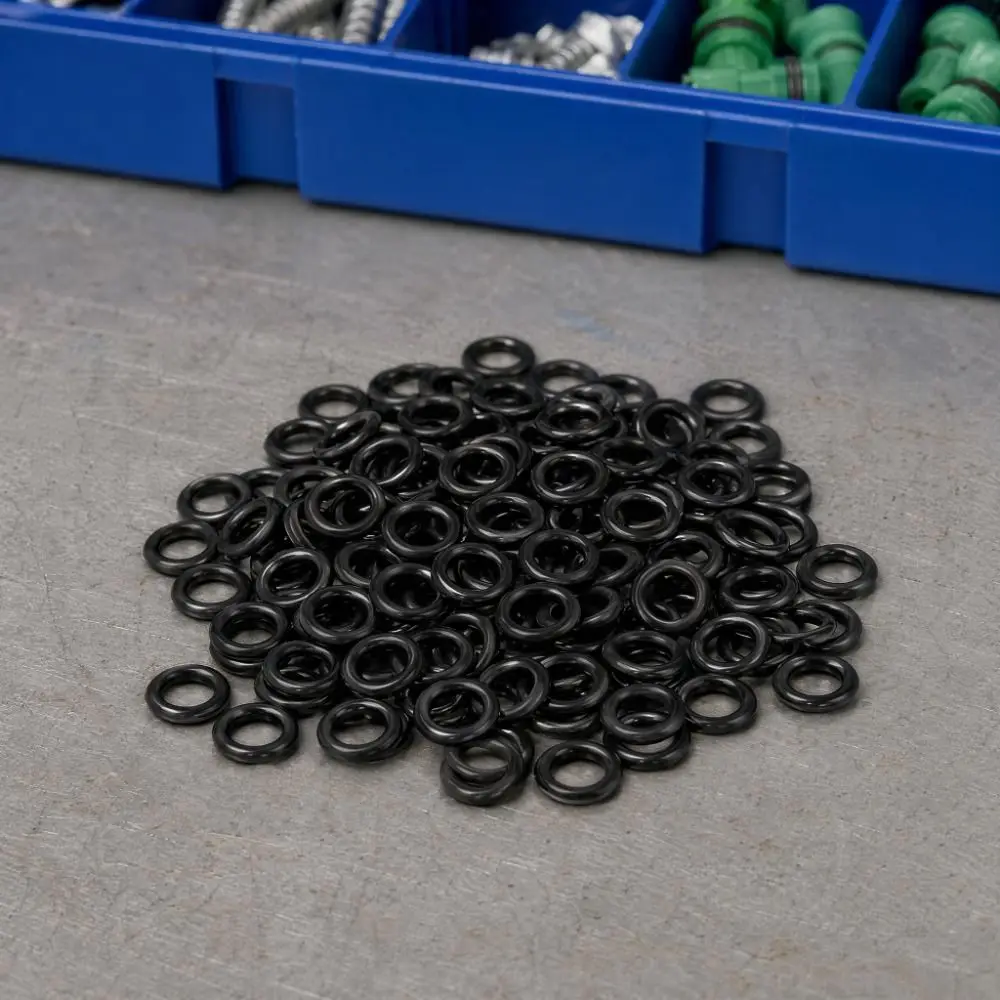 100pcs Durable PVC O Rings Black Waterproof Sealing Rings Lightweight O-Type Irrigation Sealing Rings Spray Gun Tail Ends