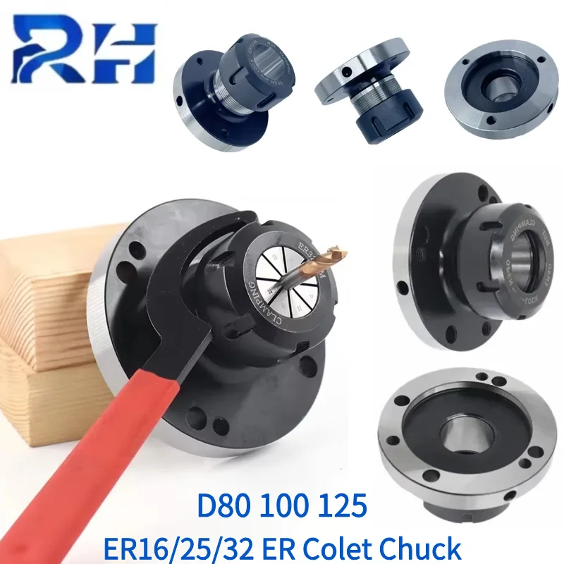 

Высококачественный токарный станок с мини-фланец ER16 ER20 ER25 ER32 ER40/50 45 мм 80 мм 100 мм четырехосевой цанговый приспособление для инструментов с ЧПУ аксессуары