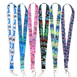 FI25 Stitch Cartoon Rope Strap Keychain Neck Lanyard For Keys Long Phone Hanging Ornaments Anti-Lost Hang Rope Gifts For Kids