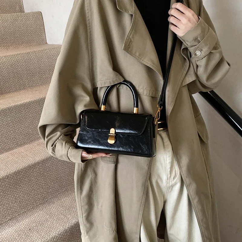

Fashion - Forward Women's Patent Leather Flip Handbag - Compact Design, Dual - Way Wear (Shoulder & Cross - Body)