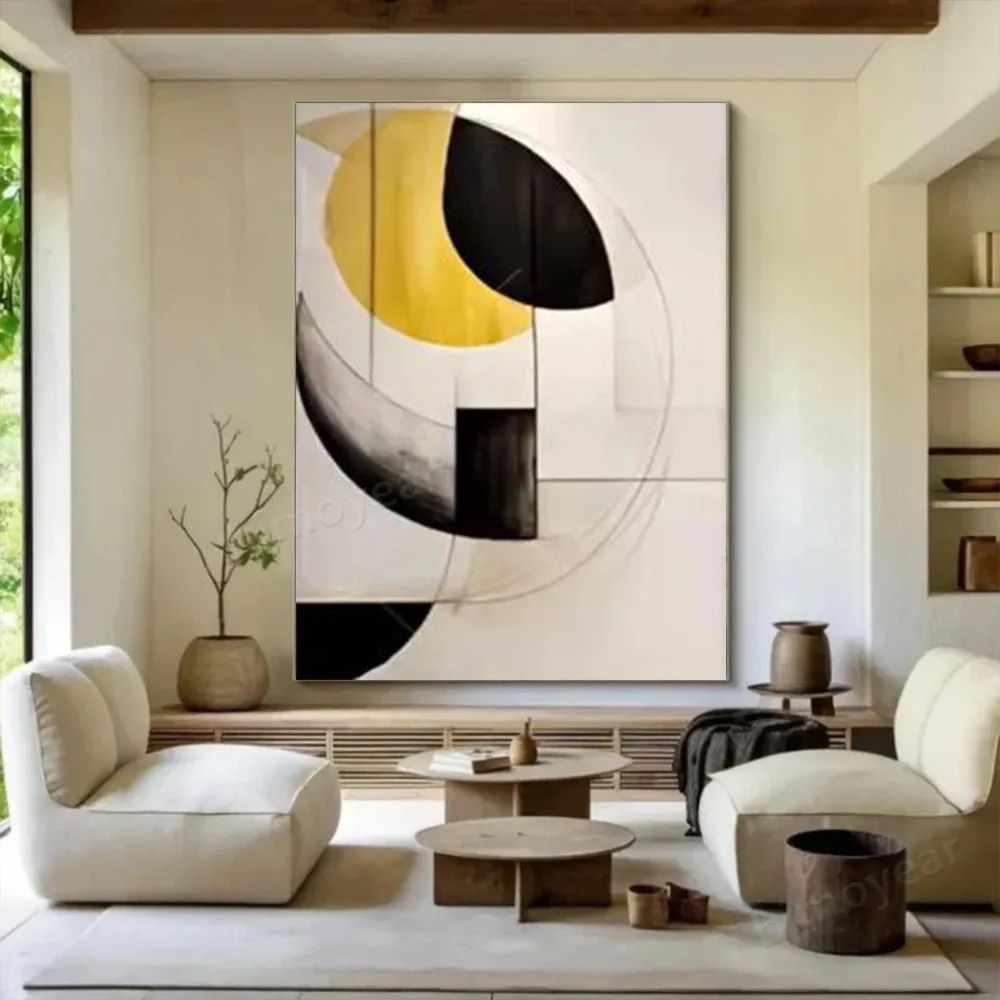 

100% hand drawn irregular shapes abstract oil painting original wall painting home living room decoration paint interior aesthet