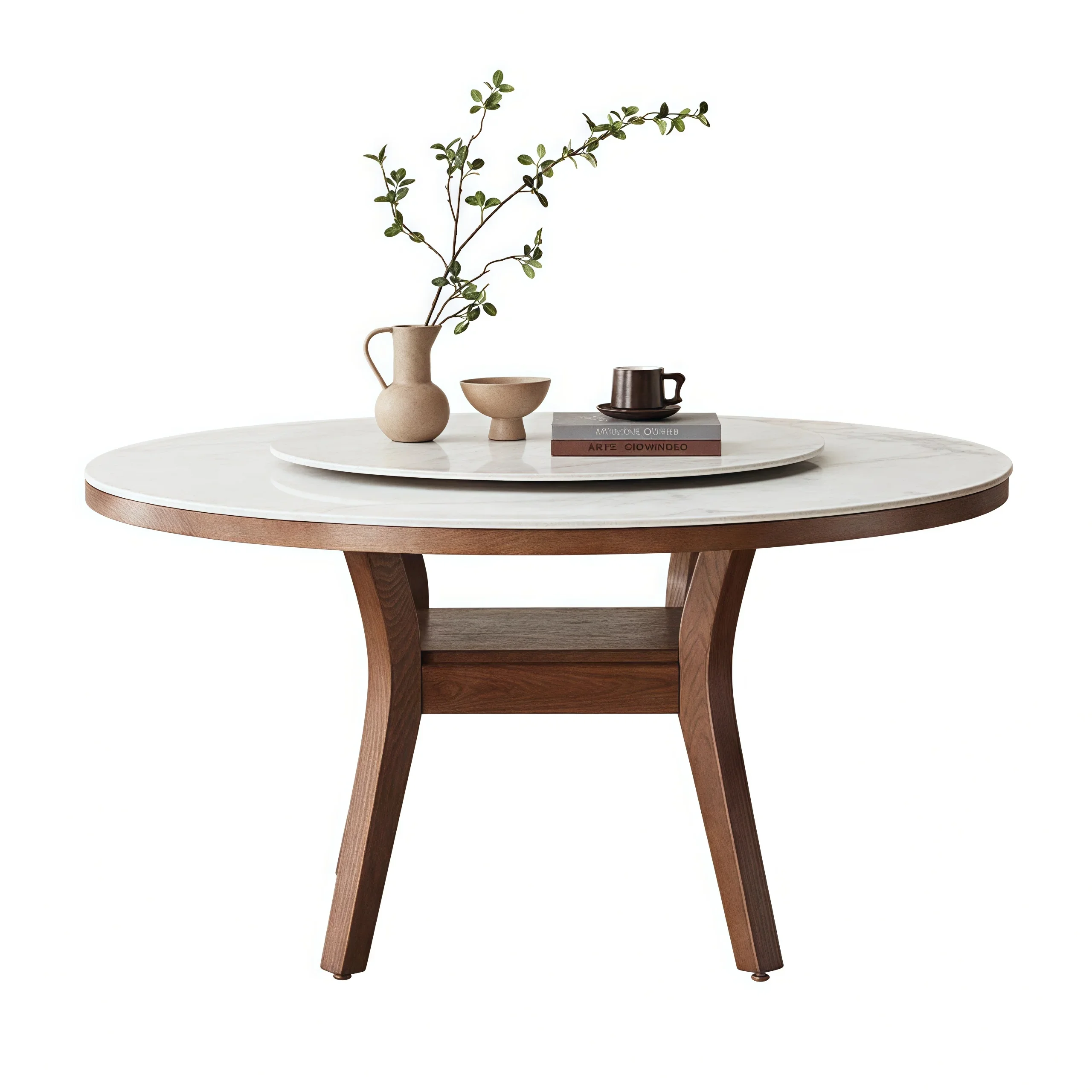 

pg45Nordic solid wood rock slab round dining table Italian design modern small apartment household round table