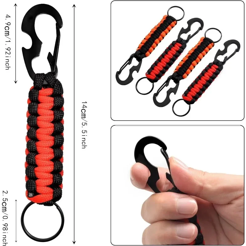 

10Pcs Woven Tactical 7-core Paracord Random Color Keychain Multifunction Bottle Opener Outdoor Camping Accessories