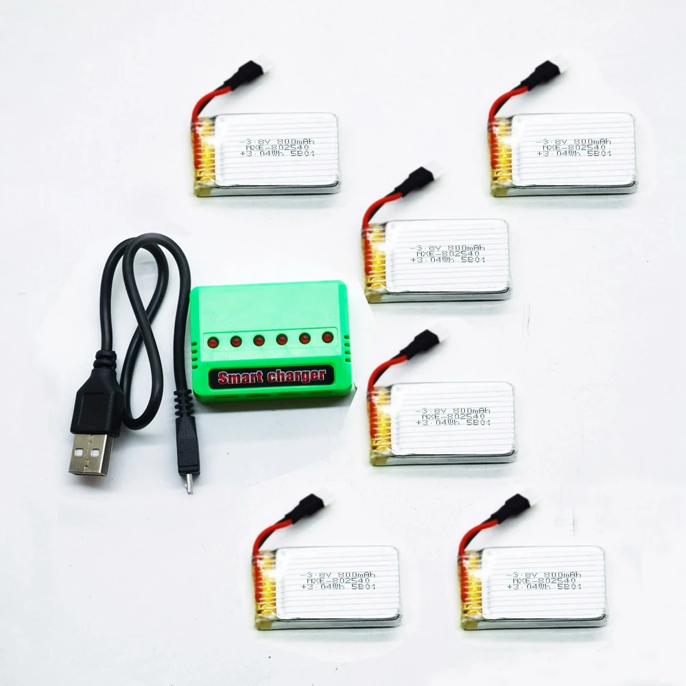 

6PCS battery+ 1 to 6 charger For XKs XK K170 UH-60L Black hawk K160 k124