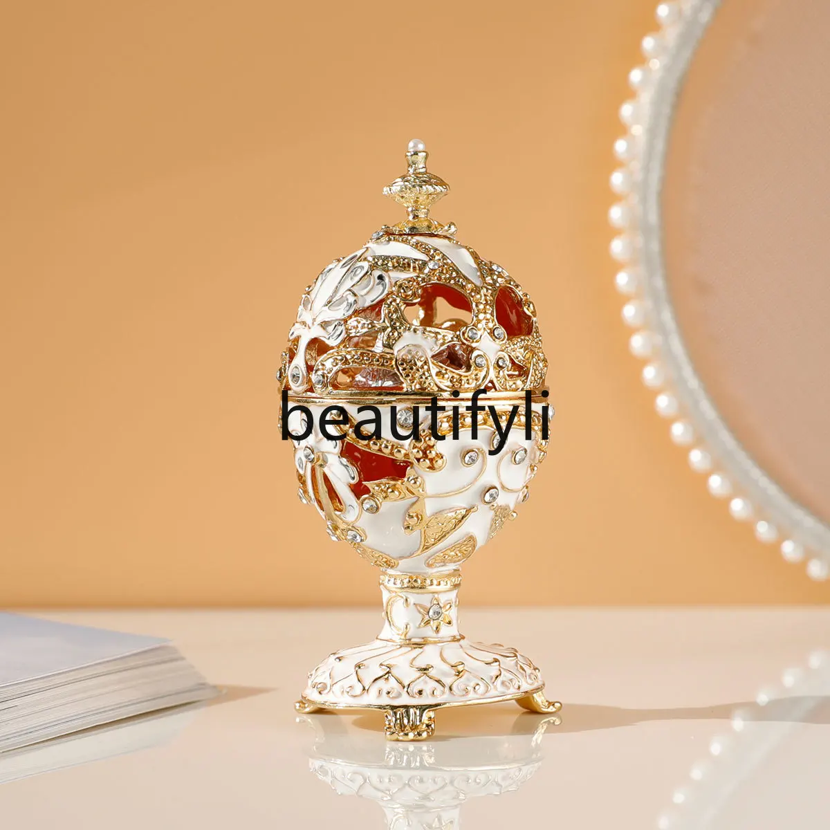 European Gift Jewelry Box Russia, Ornament Crafts, Castles, Easter Eggs