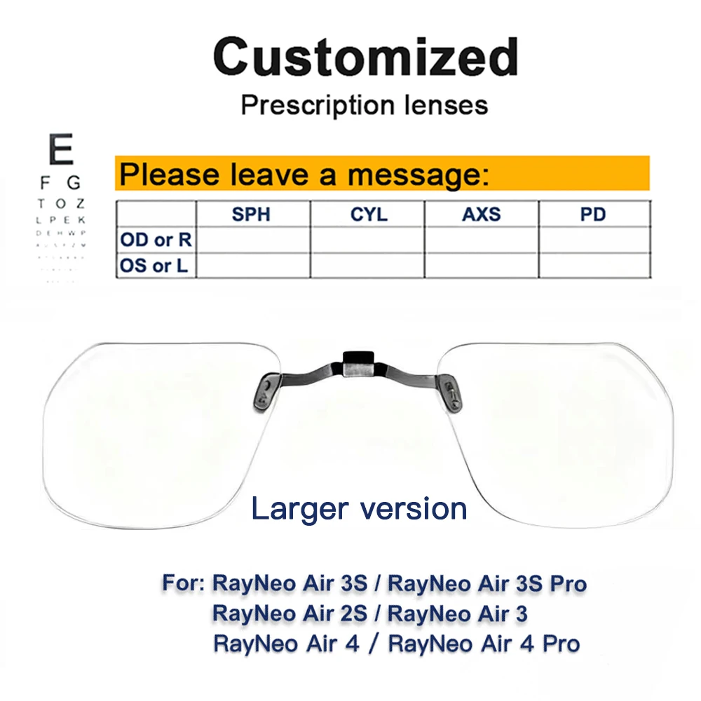 TCL RayNeo Air 1S/2/Air 2S/Air 3S/Air3S Pro/4 Pro スマートグラス