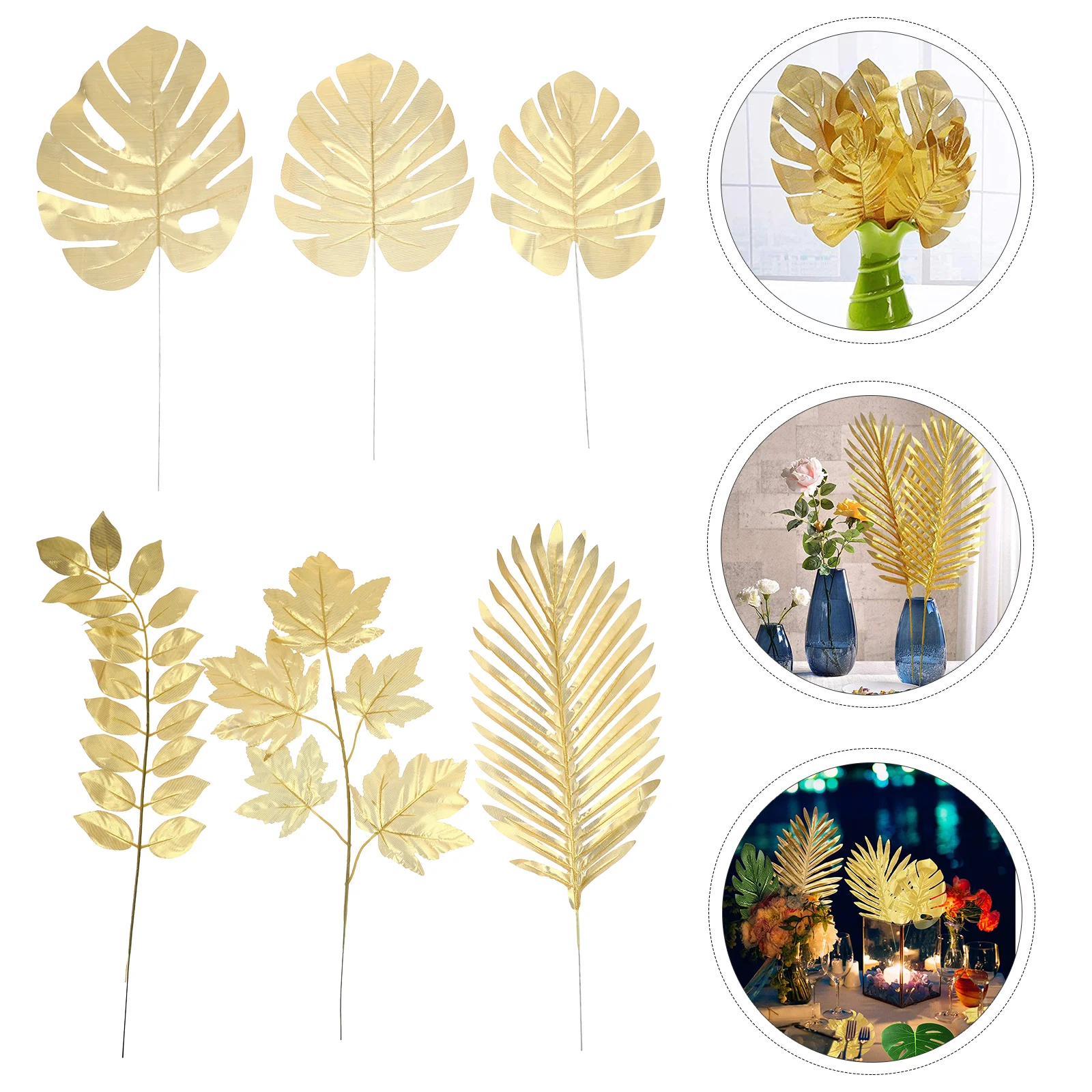 

30pcs Artificial Leaves Ornament Wedding Home Decoration Supplies Diy Gift Golden Leaves Decor For Living Room Office Party Xmas