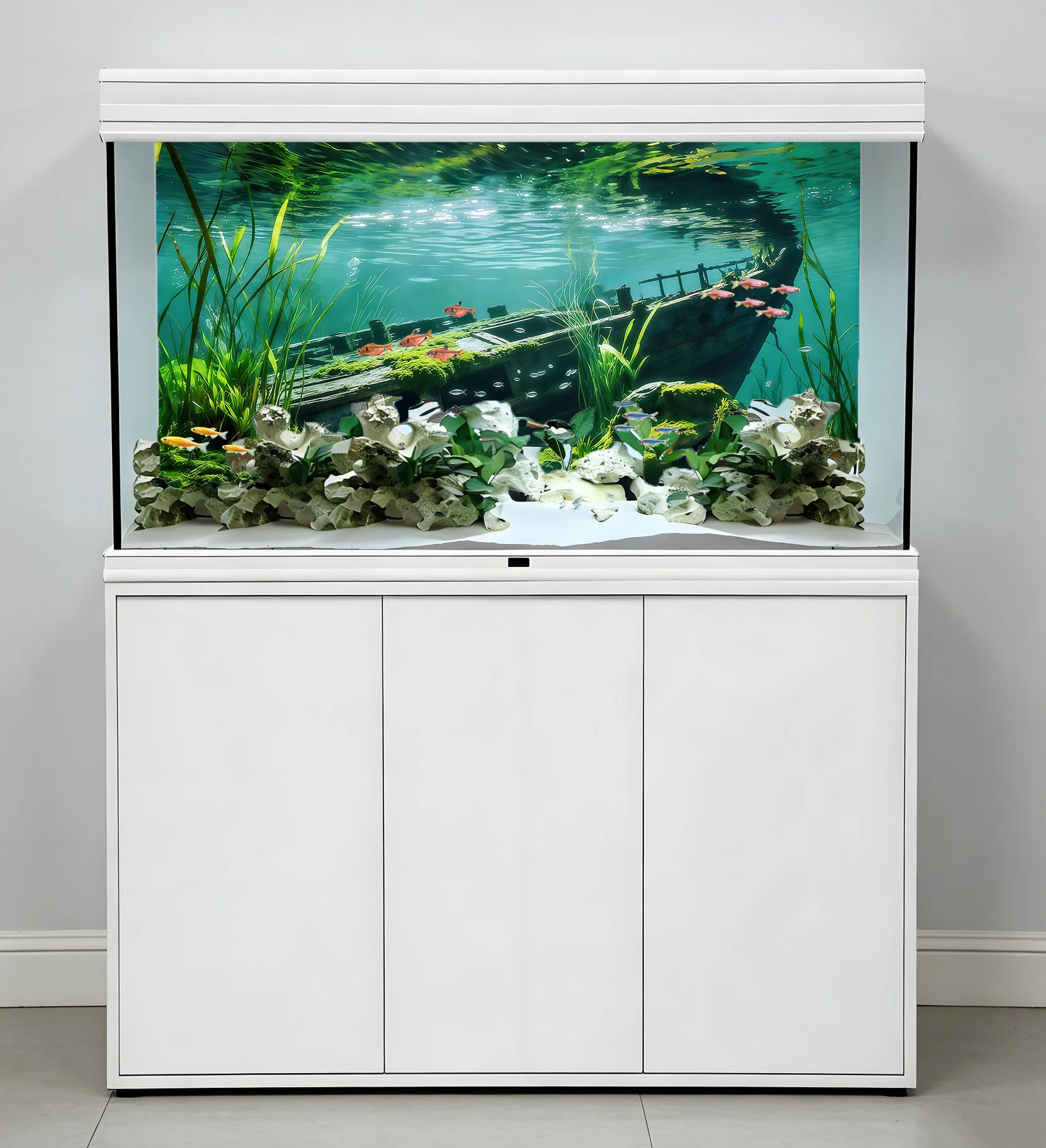 Flussbett-Treibholz, Aquarium-Hintergrundbild, Aquarium-Hintergrundaufkleber, Selbstklebend, Aquarium-Landschaftsgestaltung Dekor – Detail 16