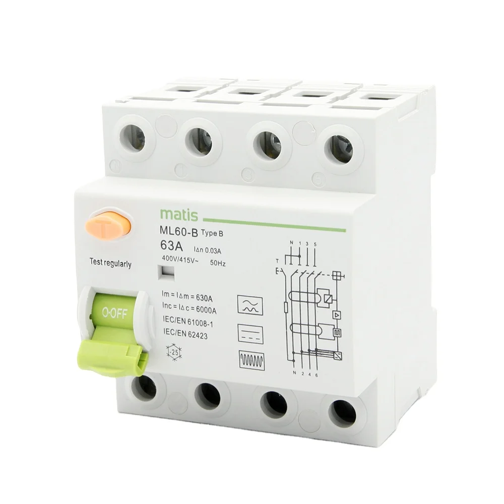 

China circuit breaker Matis manufacturers supply 1A-63A 400/415V air circuit breaker electrical rccb type b circuit breakers