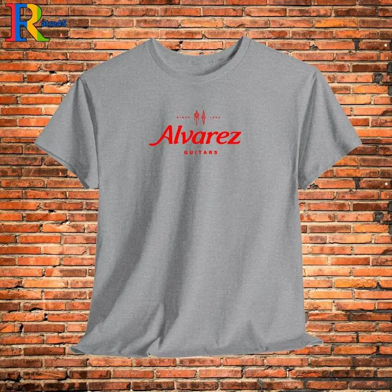 Camiseta con logo de guitarra Alvarez, negro, gris, blanco, azul marino, rojo, naranja, chocolate, talla S 5XL