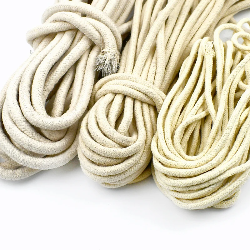 

10/20M 4/6/8/10mm 16 Shares Twisted Cotton Cord Bags Clothes Thread Rope Home Textile Decor Macrame Cords DIY Sewing Accessories