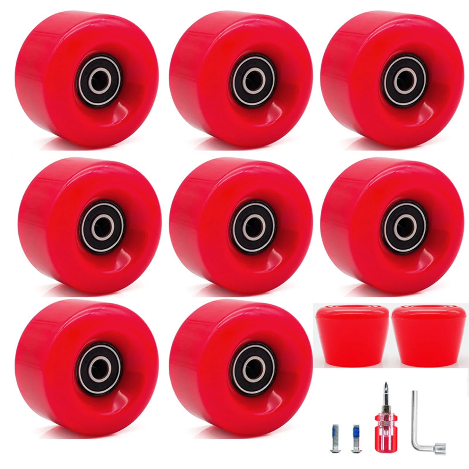 

Long Lasting Performance, Roller Skate Wheels with Bearings, 82A Hardness, Perfect Fit for Quad Skates Skateboard