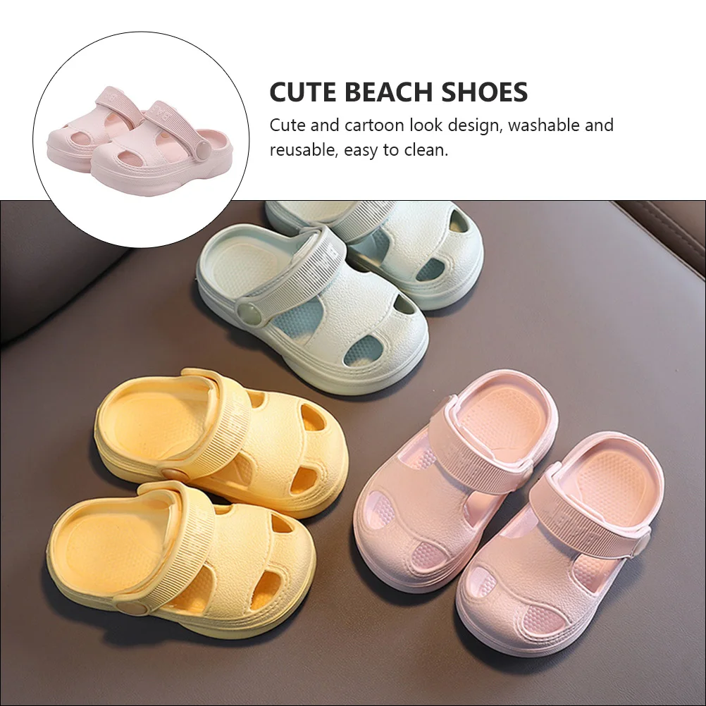 

1Pair Children Soft-Soled Breathable Sandals Cartoon Design Summer Kids Beach Shoes Non-Slip Wear-Resistant Boys Girls