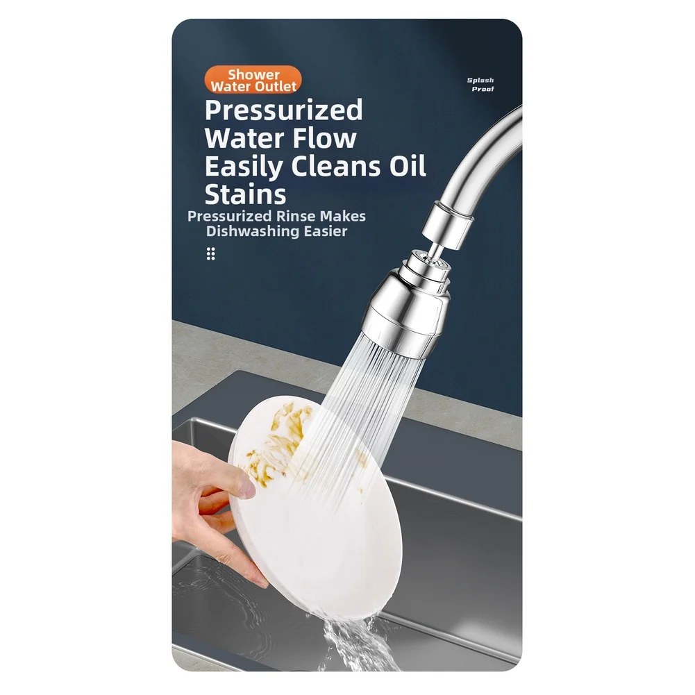 Compatible Water Nozzle 360 Degree Rotatable Splash Proof Faucet Extender With 3 Home Improvement Hardware Parts For Home