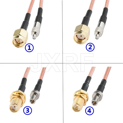 Imagen 1 del producto Adaptador SMA a TS9 RP SMA macho hembra a TS9 macho hembra conjuntos de cables rectos de ángulo recto Cable Coaxial RF Pigtail RG316