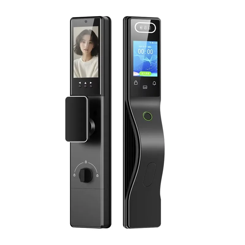 Fully Automatic AI Dual-Screen Smart Lock, Fingerprint, Facial & Palm Vein Recognition, Wi-Fi, for Aluminum Entry Doors
