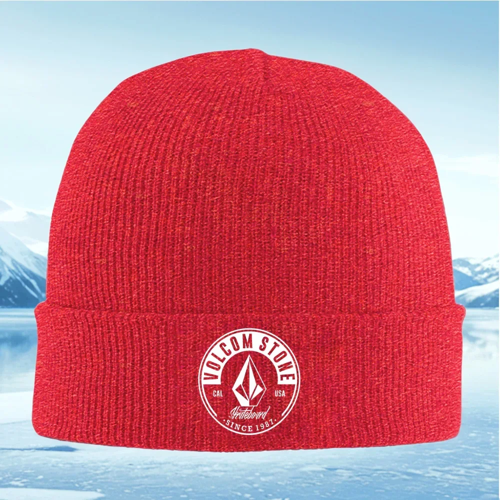 ボルコム・ストーン・ロゴ・スケート（1987年創業）EE。 UU。 男性 女性 ユニセックス ニット帽 ジャージー帽 冬用帽子 保温 暖かい ネイビー