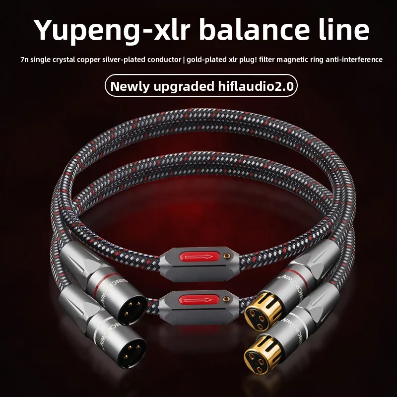 High-Fidelity Single Crystal Copper Silver-Plated PVC Audio Cable Balanced Male Female Connection For Mixer Audio Video Cables